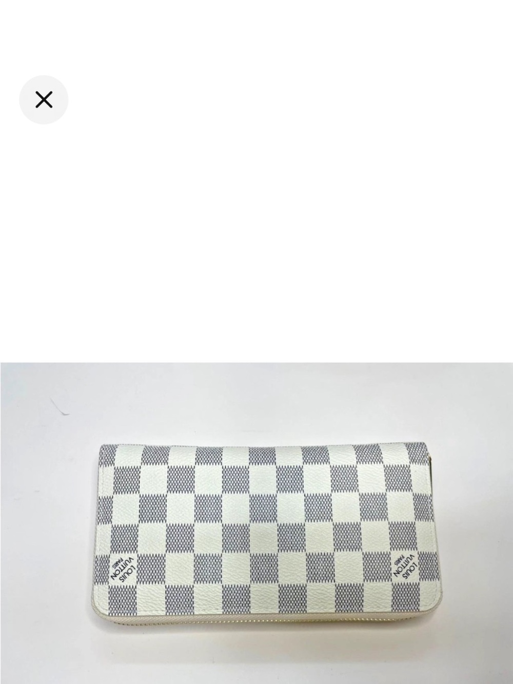 Louis Vuitton Damier Azur Zippy Zip Around Long Wallet Purse White